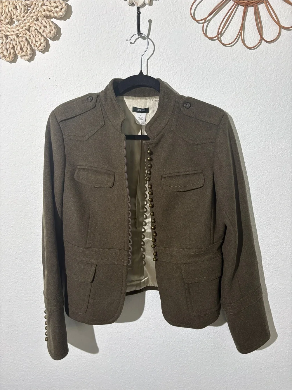 J. Crew 100% Wool Military Style Coat
